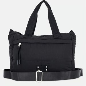 BearPaw Black Quilted Tote Bag